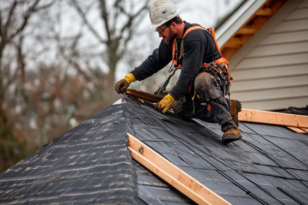 allphase roofing technician working on roof in columbus ohio