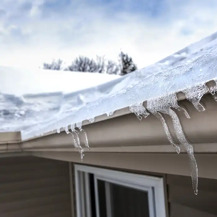 ice frozen gutters