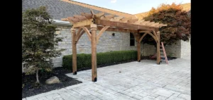 custom portico construction in process