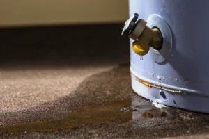 hot water heater leaking-pooling water on ground