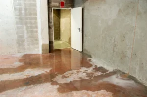 Water damage flooding the basement